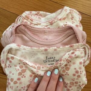 Pink and Cream Floral Bodysuit Set